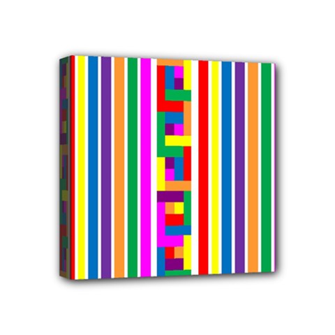 Rainbow Geometric Design Spectrum Mini Canvas 4  X 4  by Nexatart