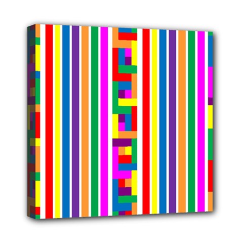 Rainbow Geometric Design Spectrum Mini Canvas 8  X 8  by Nexatart