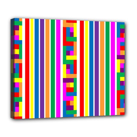 Rainbow Geometric Design Spectrum Deluxe Canvas 24  X 20   by Nexatart