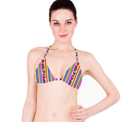 Rainbow Geometric Design Spectrum Bikini Top by Nexatart