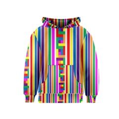 Rainbow Geometric Design Spectrum Kids  Pullover Hoodie by Nexatart