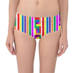 Rainbow Geometric Design Spectrum Mid-waist Bikini Bottoms by Nexatart