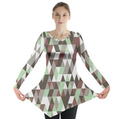 Pattern Triangles Random Seamless Long Sleeve Tunic  by Nexatart