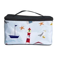 Seaside Beach Summer Wallpaper Cosmetic Storage Case by Nexatart