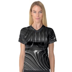 Fractal Mathematics Abstract Women s V-neck Sport Mesh Tee