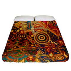 Ethnic Pattern Fitted Sheet (queen Size) by Nexatart