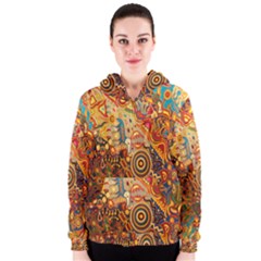 Ethnic Pattern Women s Zipper Hoodie by Nexatart