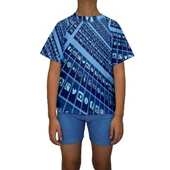 Mobile Phone Smartphone App Kids  Short Sleeve Swimwear by Nexatart