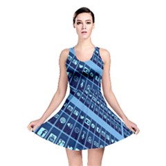 Mobile Phone Smartphone App Reversible Skater Dress by Nexatart