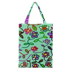 Flowers Floral Doodle Plants Classic Tote Bag by Nexatart