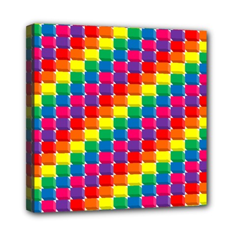 Rainbow 3d Cubes Red Orange Mini Canvas 8  X 8  by Nexatart