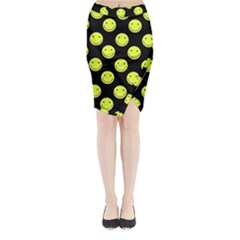 Happy Face Pattern Midi Wrap Pencil Skirt by Nexatart