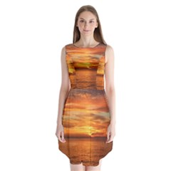 Sunset Sea Afterglow Boot Sleeveless Chiffon Dress   by Nexatart