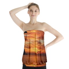 Sunset Sea Afterglow Boot Strapless Top by Nexatart