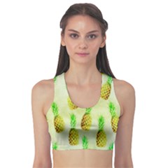 Pineapple Wallpaper Vintage Sports Bra