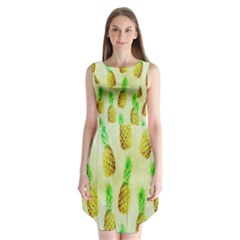 Pineapple Wallpaper Vintage Sleeveless Chiffon Dress  