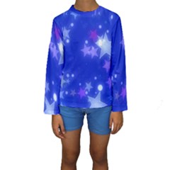 Star Bokeh Background Scrapbook Kids  Long Sleeve Swimwear by Nexatart