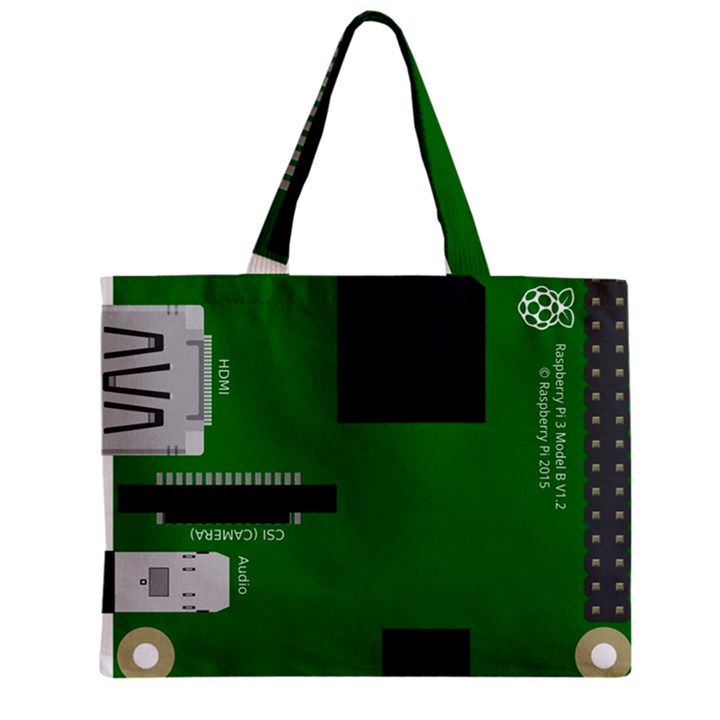 Raspberry Pi 3 Vector Zipper Mini Tote Bag