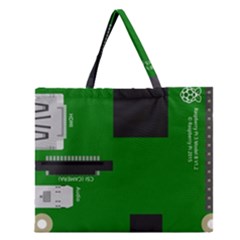 Raspberry Pi 3 Vector Zipper Large Tote Bag by Nexatart