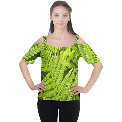 Fern Nature Green Plant Women s Cutout Shoulder Tee by Nexatart