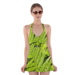 Fern Nature Green Plant Halter Swimsuit Dress by Nexatart