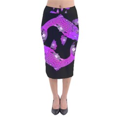 Koi Carp Fish Water Japanese Pond Velvet Midi Pencil Skirt by Nexatart