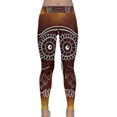 Owl Abstract Funny Pattern Classic Yoga Leggings by Nexatart