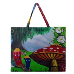 Kindergarten Painting Wall Colorful Zipper Large Tote Bag by Nexatart