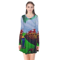 Kindergarten Painting Wall Colorful Flare Dress by Nexatart