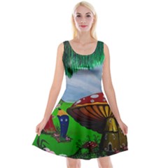 Kindergarten Painting Wall Colorful Reversible Velvet Sleeveless Dress by Nexatart