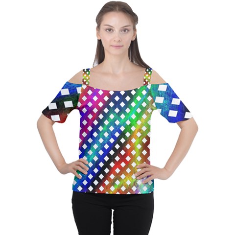 Pattern Template Shiny Women s Cutout Shoulder Tee by Nexatart