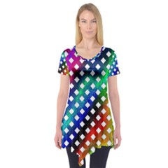 Pattern Template Shiny Short Sleeve Tunic  by Nexatart