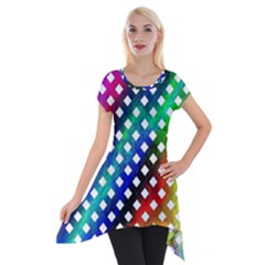 Pattern Template Shiny Short Sleeve Side Drop Tunic by Nexatart