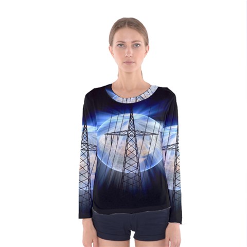 Energy Revolution Current Women s Long Sleeve Tee by Nexatart