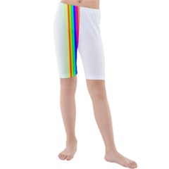 Rainbow Side Background Kids  Mid Length Swim Shorts