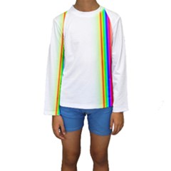 Rainbow Side Background Kids  Long Sleeve Swimwear