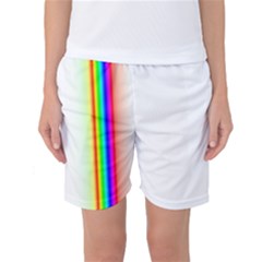 Rainbow Side Background Women s Basketball Shorts