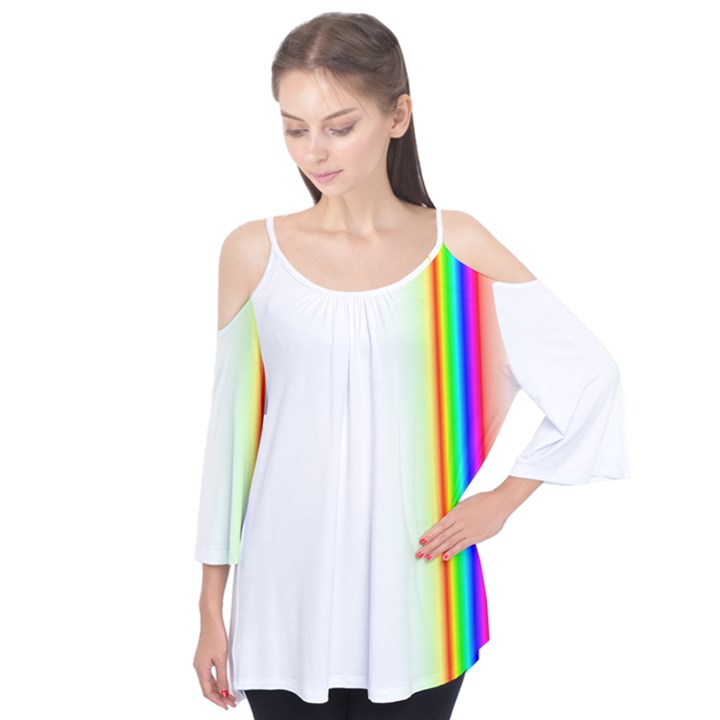 Rainbow Side Background Flutter Tees