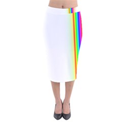 Rainbow Side Background Velvet Midi Pencil Skirt