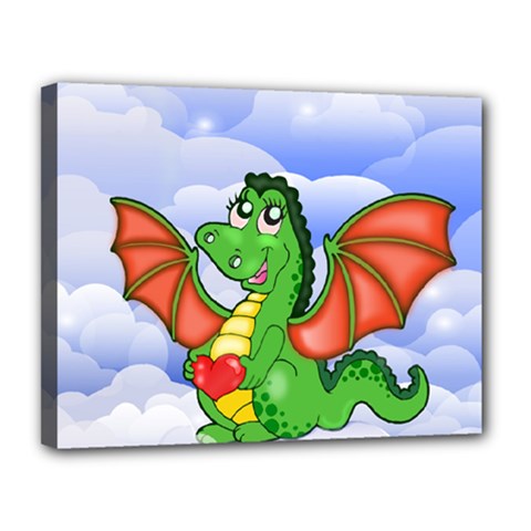 Dragon Heart Kids Love Cute Canvas 14  X 11  by Nexatart