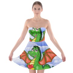 Dragon Heart Kids Love Cute Strapless Bra Top Dress by Nexatart