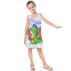 Dragon Heart Kids Love Cute Kids  Sleeveless Dress by Nexatart