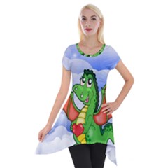 Dragon Heart Kids Love Cute Short Sleeve Side Drop Tunic by Nexatart