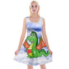 Dragon Heart Kids Love Cute Reversible Velvet Sleeveless Dress by Nexatart