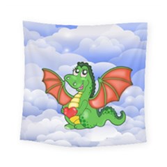 Dragon Heart Kids Love Cute Square Tapestry (small)