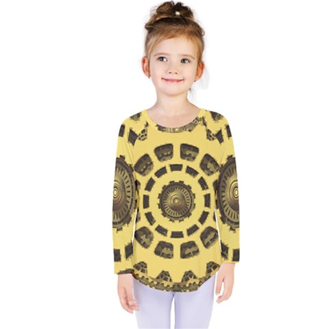 Gears Kids  Long Sleeve Tee by Nexatart