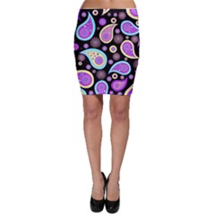 Paisley Pattern Background Colorful Bodycon Skirt