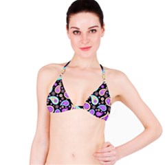 Paisley Pattern Background Colorful Bikini Top