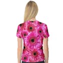 Gerbera Flower Nature Pink Blosso Women s V-Neck Sport Mesh Tee View2