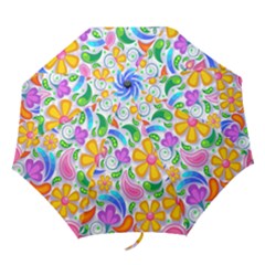 Floral Paisley Background Flower Folding Umbrellas by Nexatart